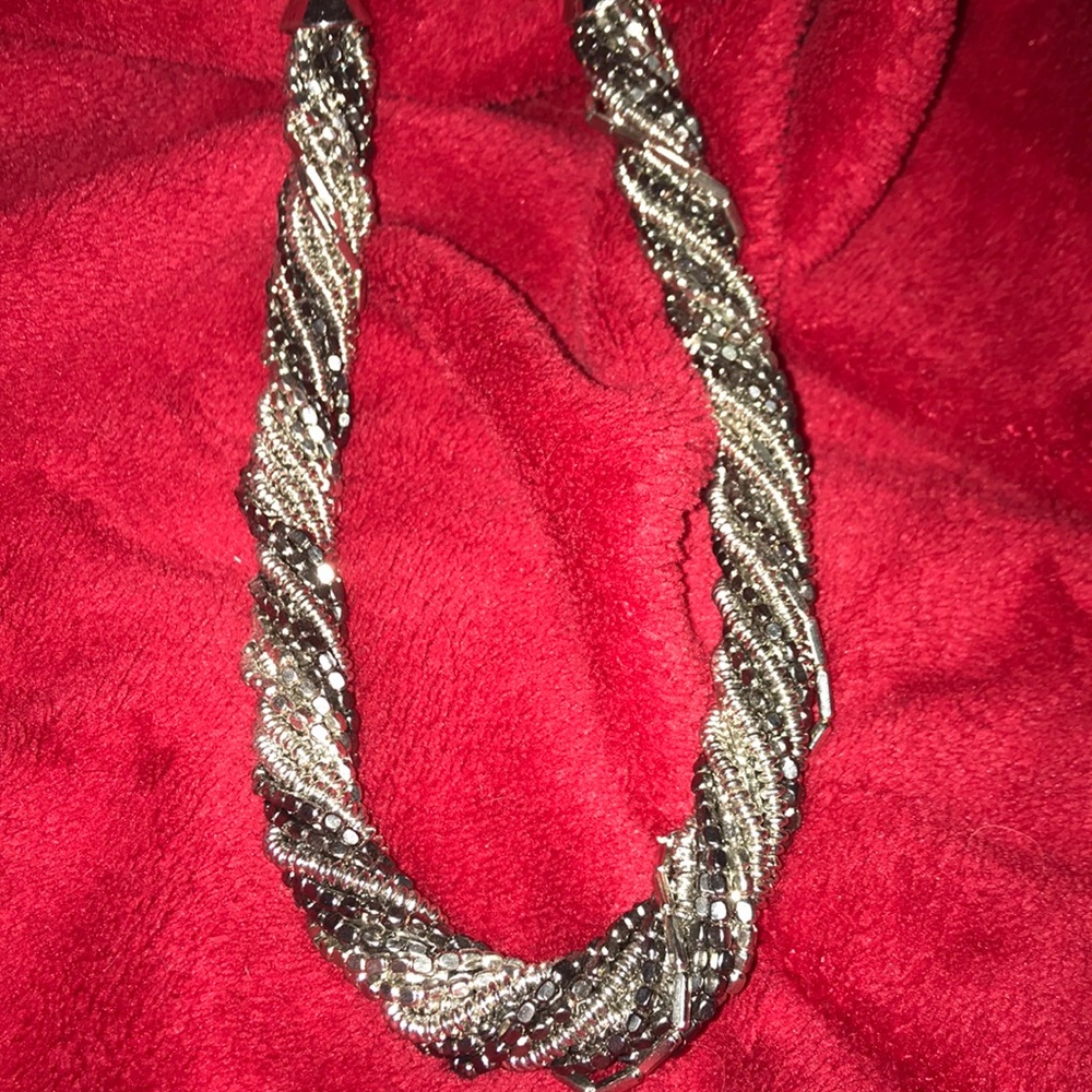 Black And Silver Adjustable Statement Necklace - image 2